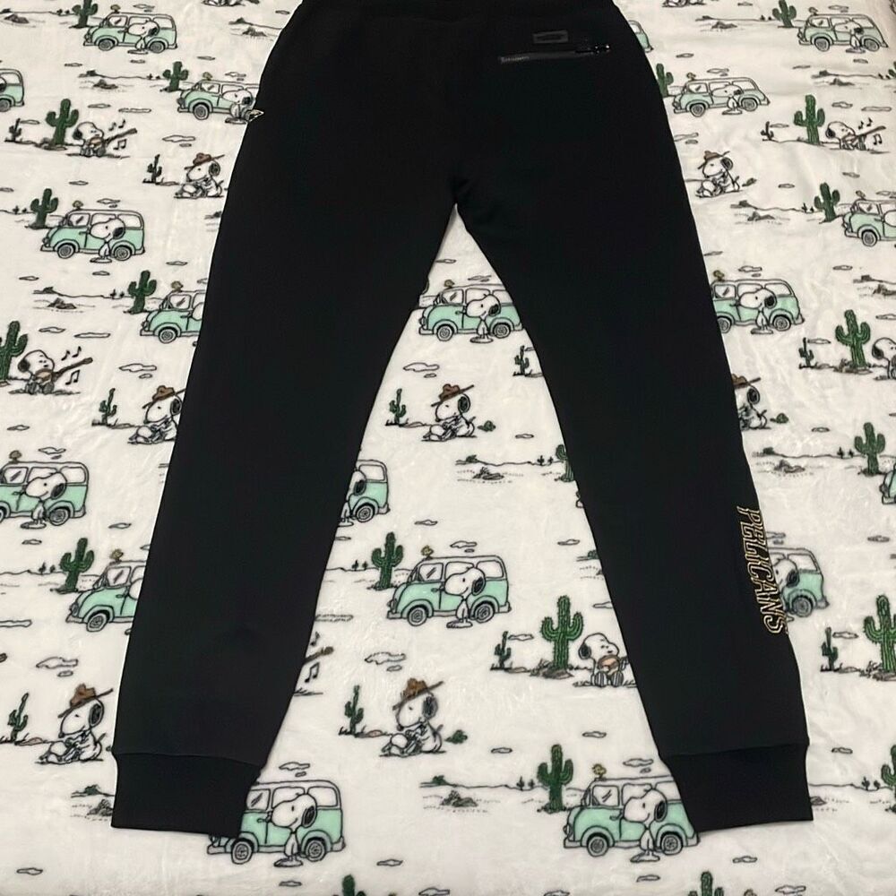 Unisex New Orleans pelicans black gold letter sweat pants jogger NBA size small - Picture 2 of 13